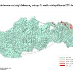 Az ukrán nemzetiségű lakosság aránya Szlovákia településein 2011-ben