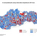 A nemnyilatkozók aránya Szlovákia településein 2011-ben