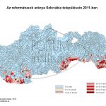 A reformátusok aránya Szlovákia településein 2011-ben